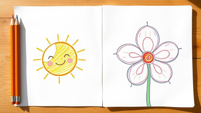 simple colored drawing guides
