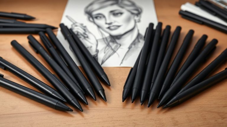 top black drawing pens