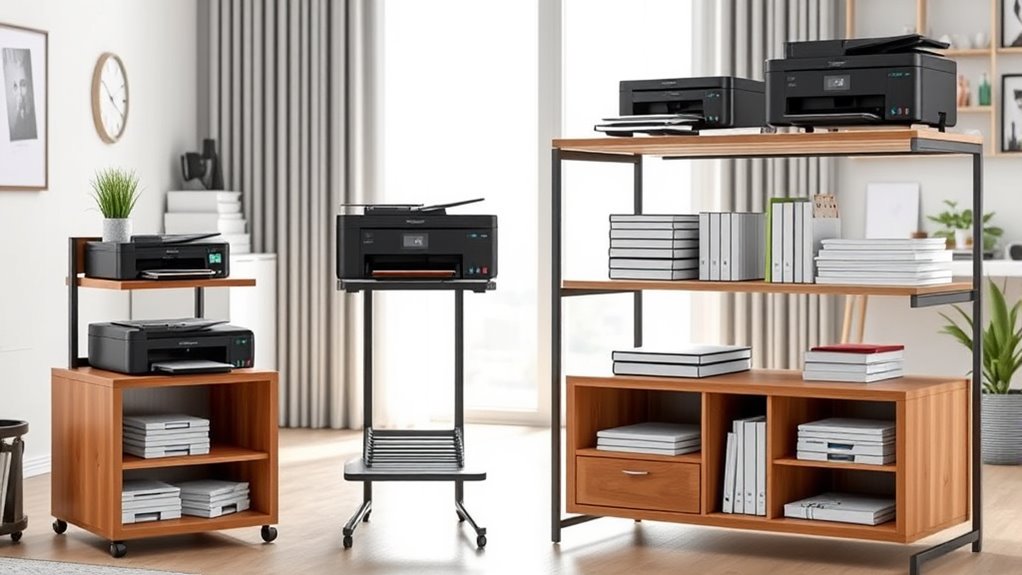 top printer stands with storage