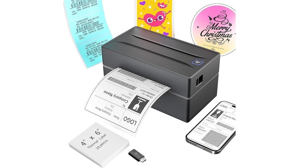 black bluetooth shipping printer