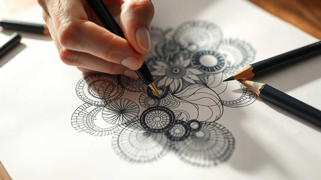 intricate patterned doodling