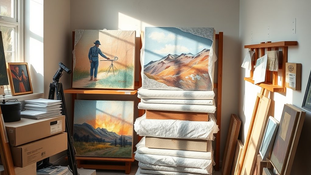 secure canvas paintings storage