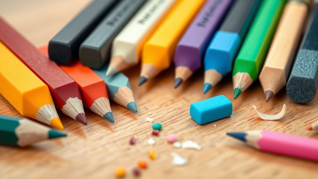 top colored pencil erasers