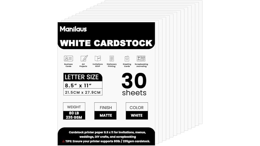white 80lb cardstock