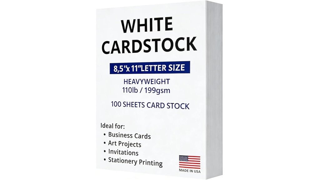 white cardstock 110lb