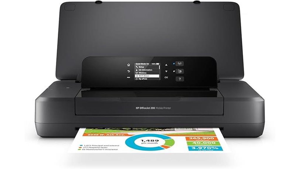 wireless mobile printer with battery