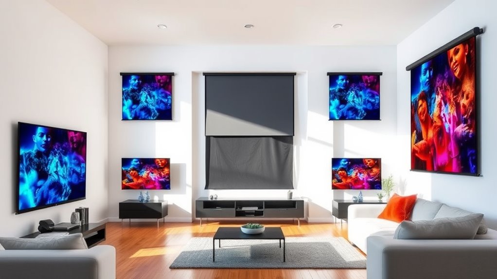 affordable pull down projector screens