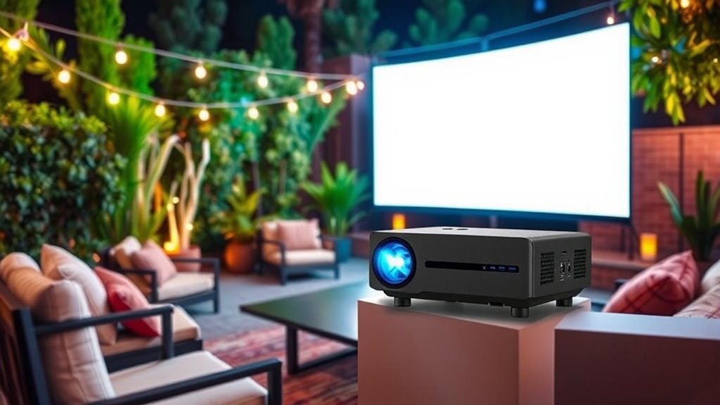 bright clear outdoor projection