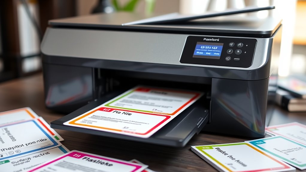 choose printer for flashcards