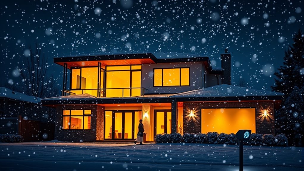 holiday snow projection displays