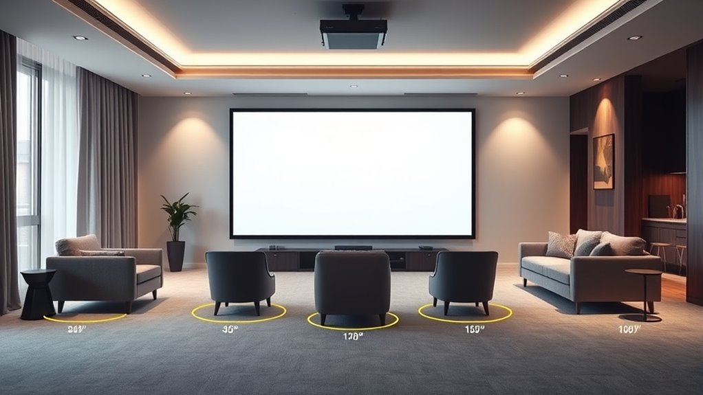 optimal projector setup distances