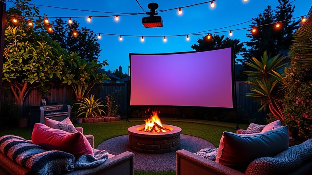 outdoor projector and screen options