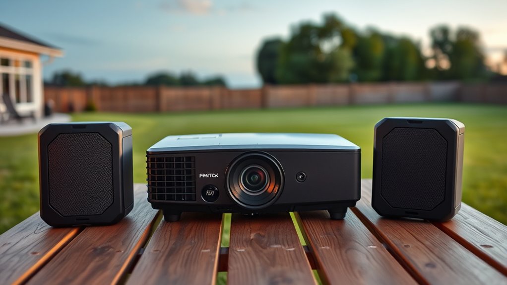outdoor projector speaker considerations