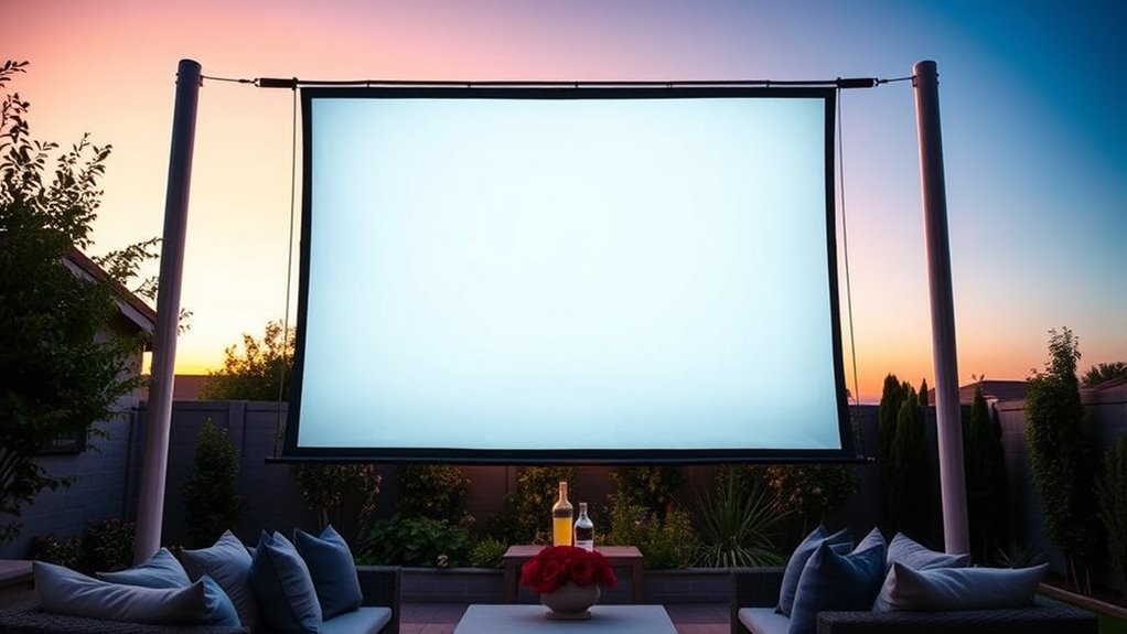 outdoor retractable projector screens