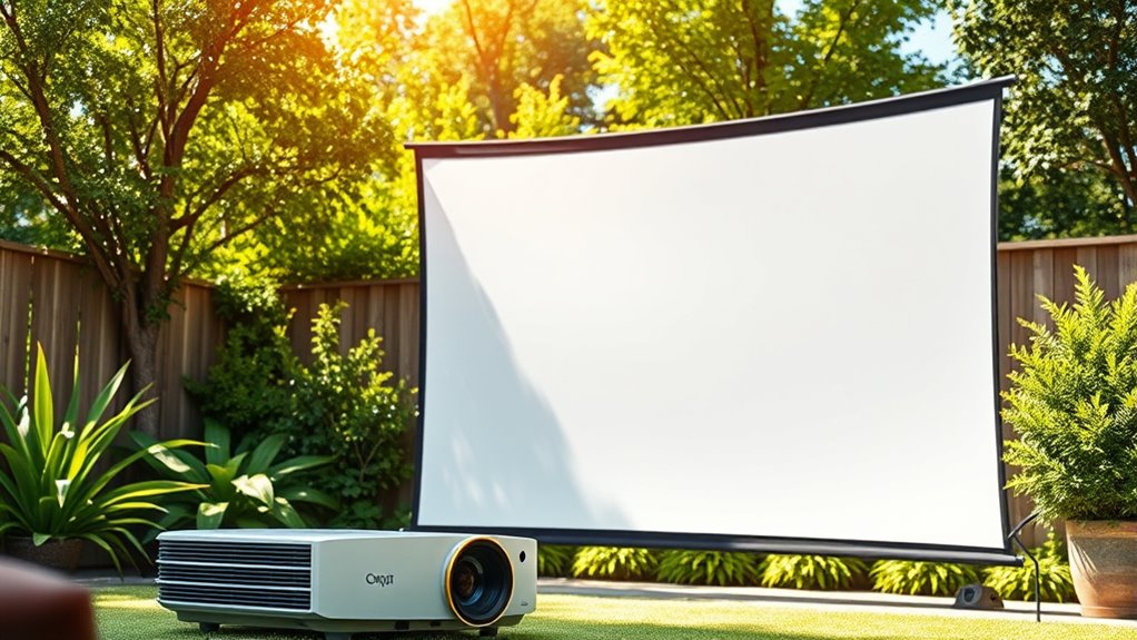 outdoor sunlight projector screen