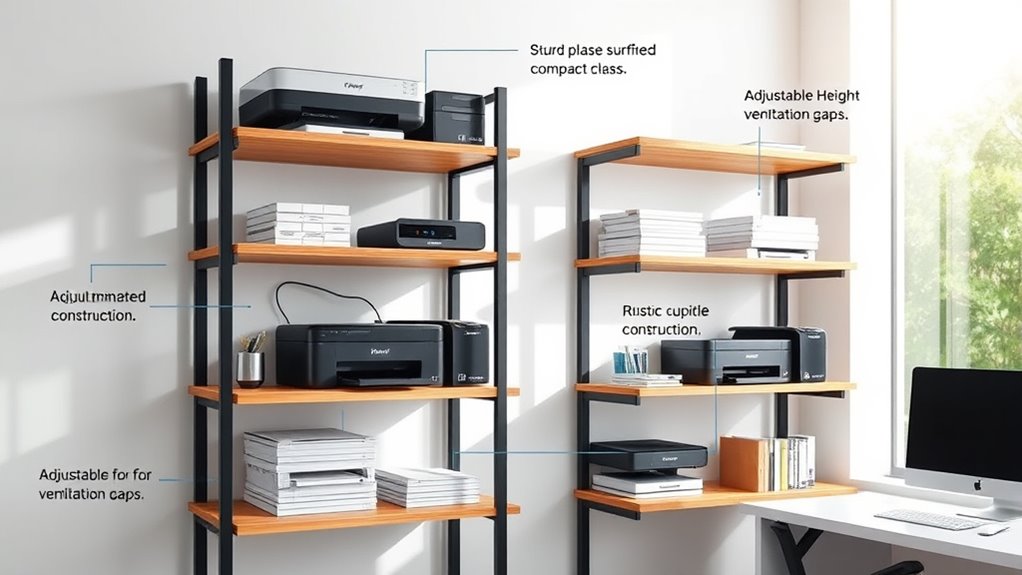 printer shelf size and durability