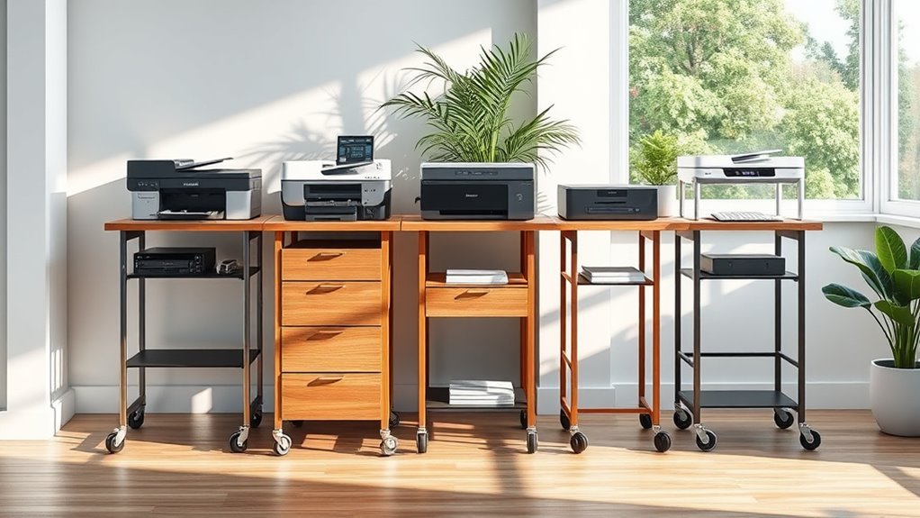 printer stand size and features