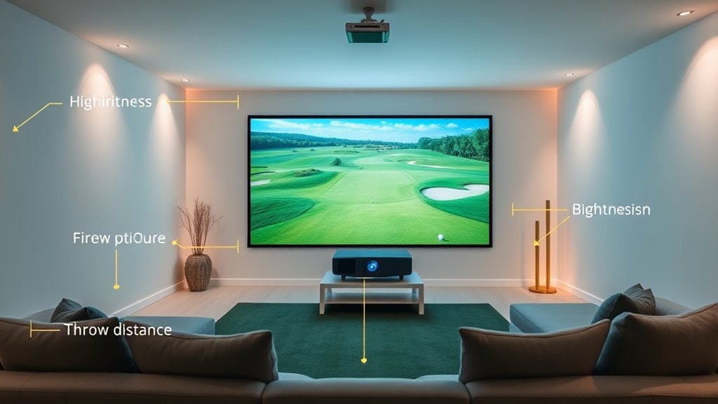 projector features for golf