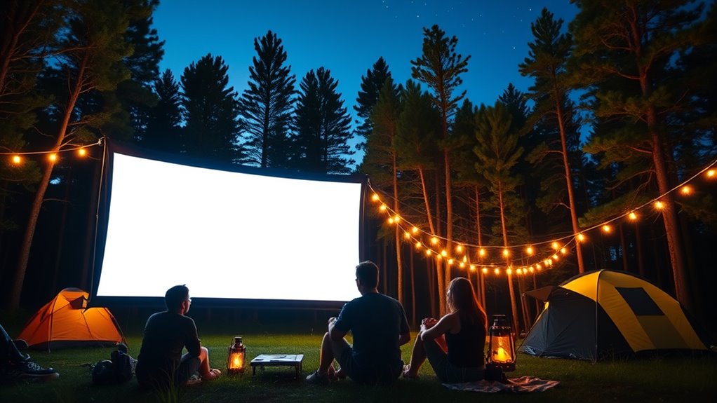 top camping projector screens