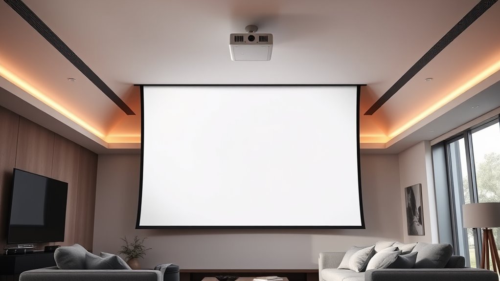 top ceiling projector screens