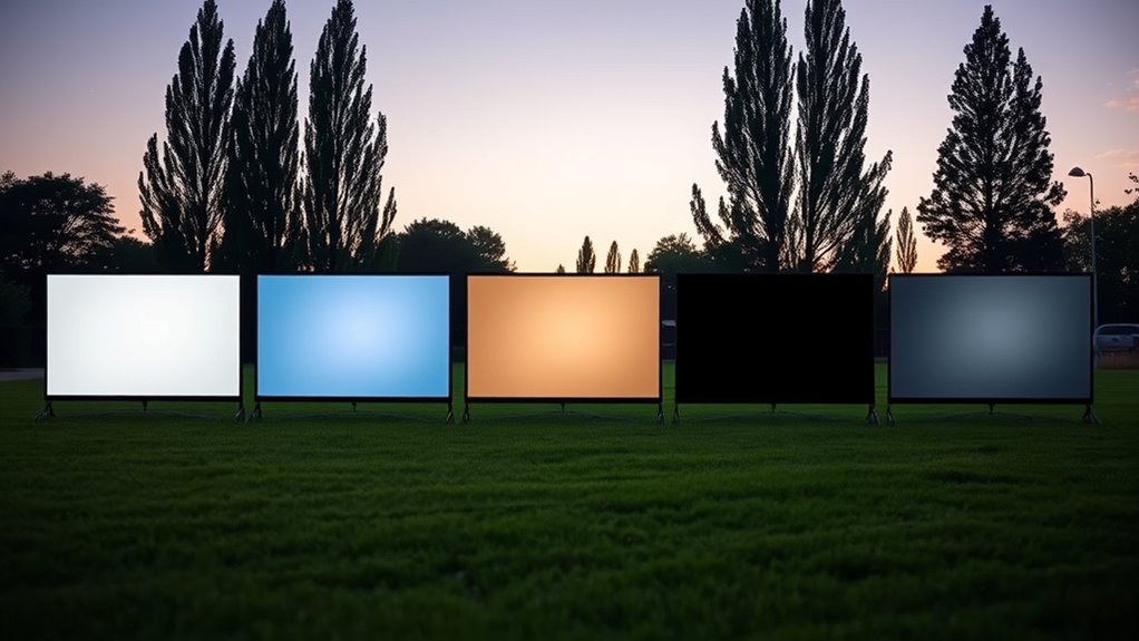 top outdoor projector screen colors