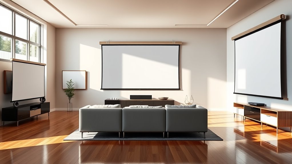 top retractable projector screens
