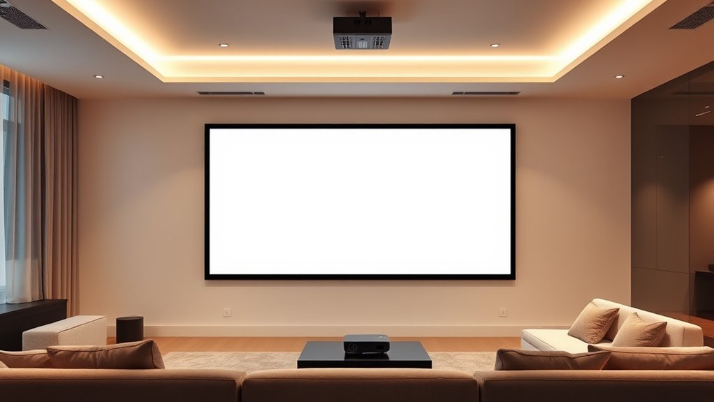top white projector screens