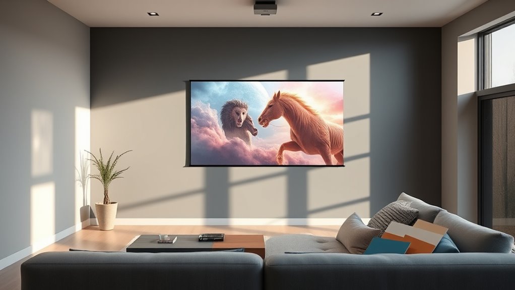 wall color enhances projector image